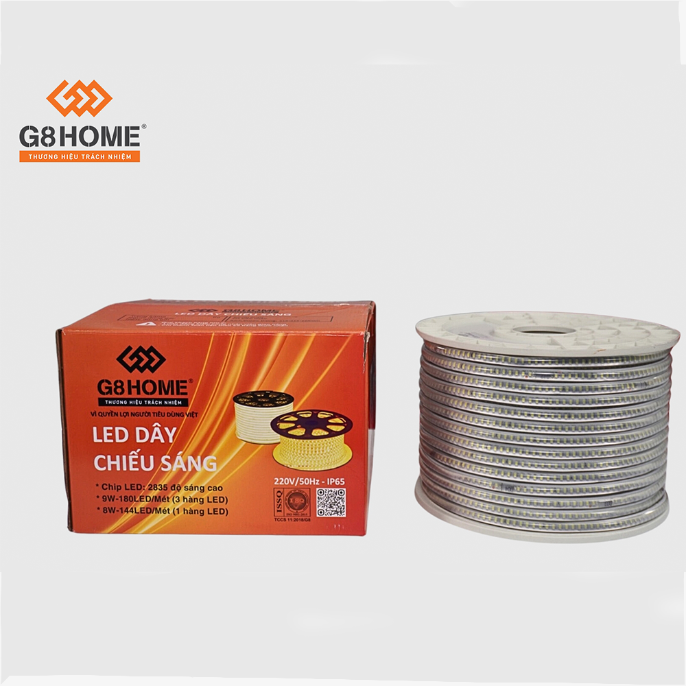ĐÈN LED DÂY model 2835 120D 8mm 2 Hàng LED